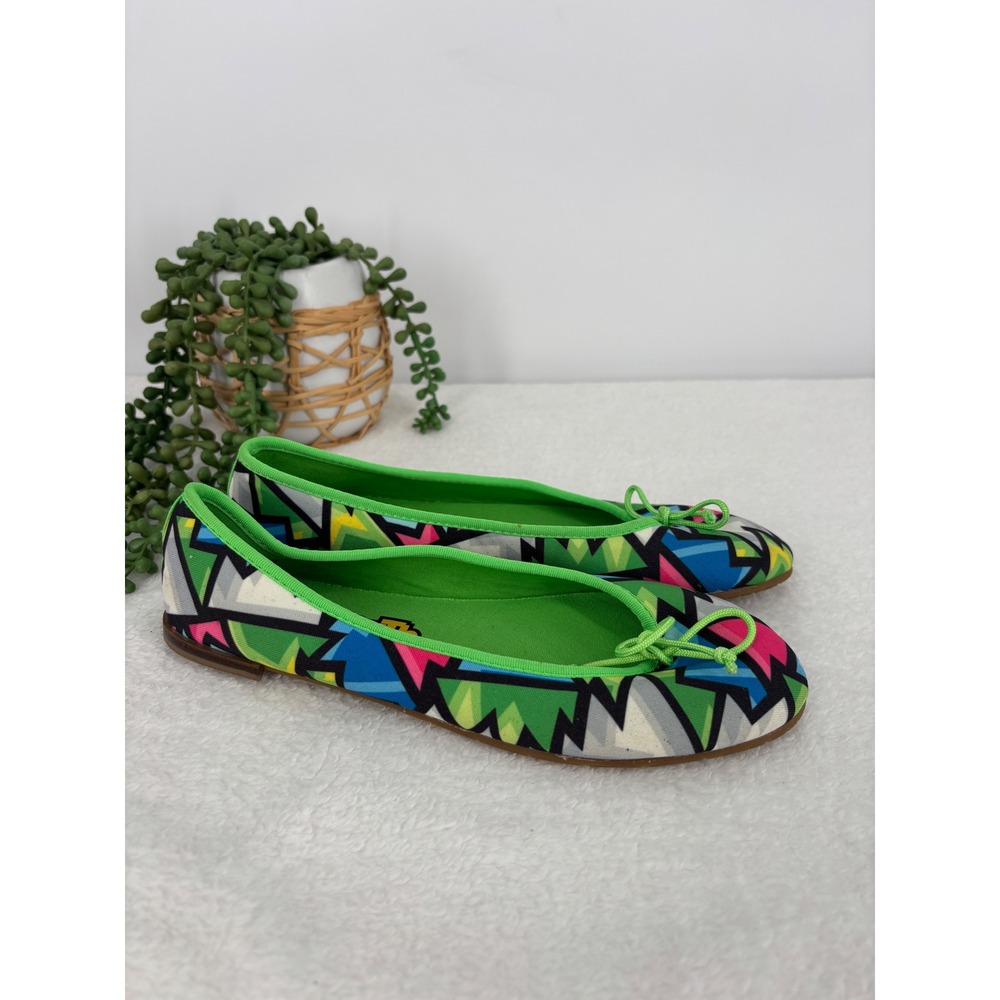 Loudmouth Ballet Flats Youth 4M Multicolor‎ Bella Youth Geometric Fabric Bows